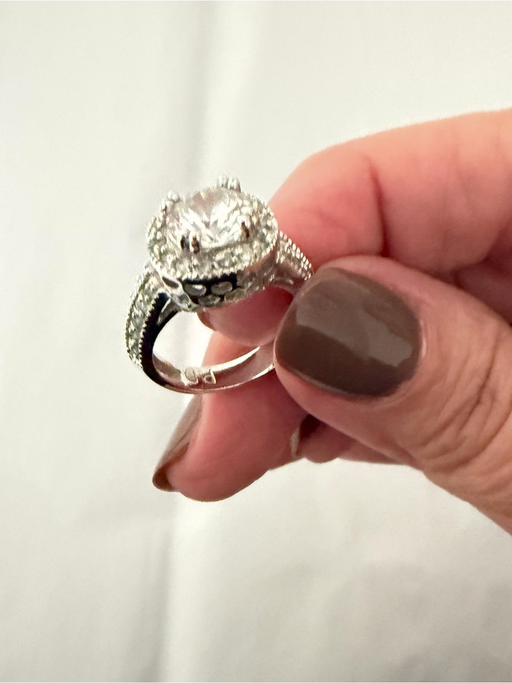 Premier Designs Silver-Tone Halo Solitaire Ring with Clear Crystal